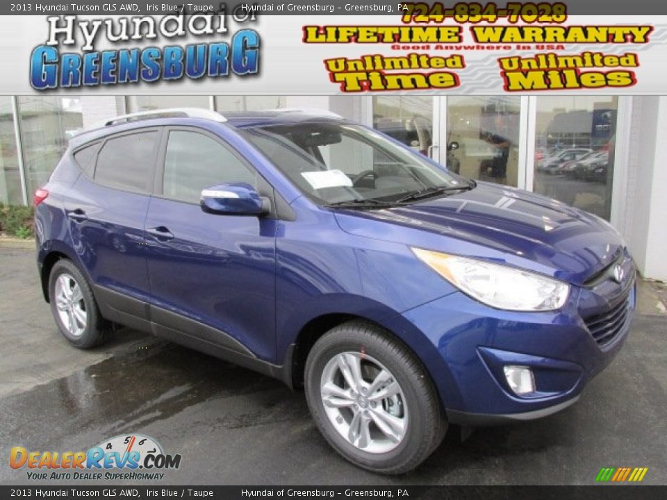 2013 Hyundai Tucson GLS AWD Iris Blue / Taupe Photo #1