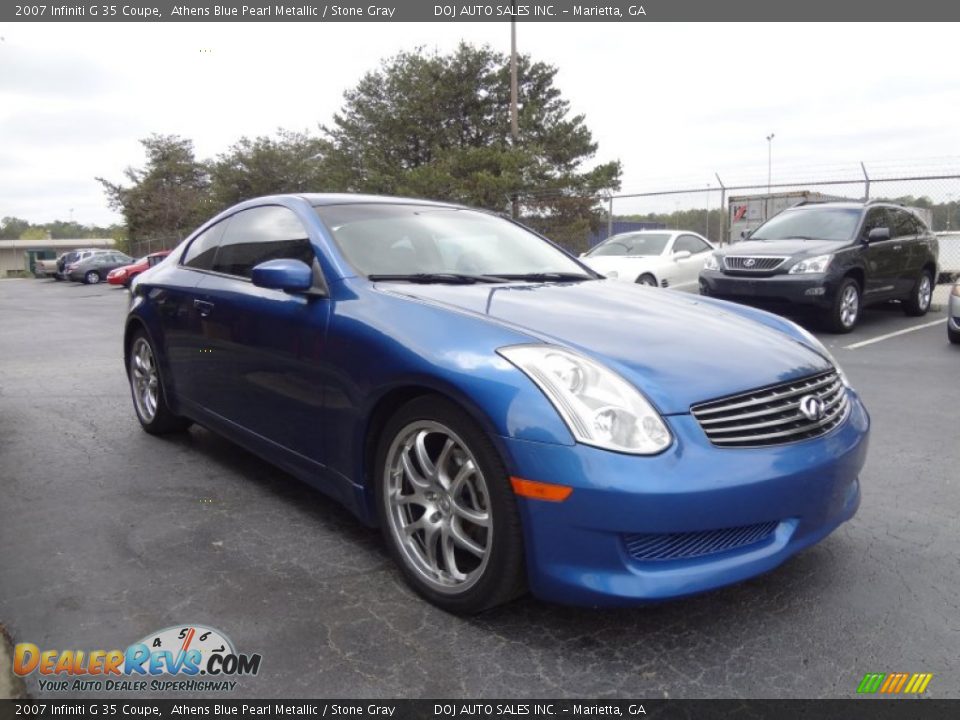 2007 Infiniti G 35 Coupe Athens Blue Pearl Metallic / Stone Gray Photo #3
