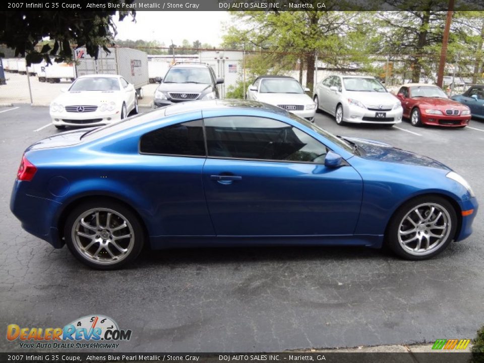 2007 Infiniti G 35 Coupe Athens Blue Pearl Metallic / Stone Gray Photo #10