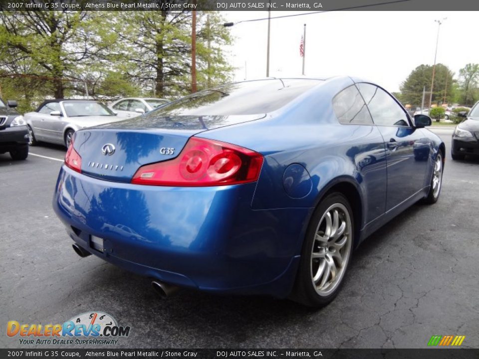 2007 Infiniti G 35 Coupe Athens Blue Pearl Metallic / Stone Gray Photo #11
