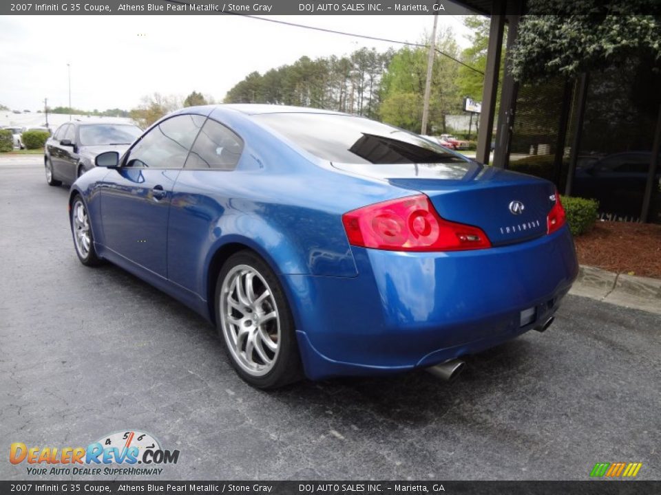 2007 Infiniti G 35 Coupe Athens Blue Pearl Metallic / Stone Gray Photo #12