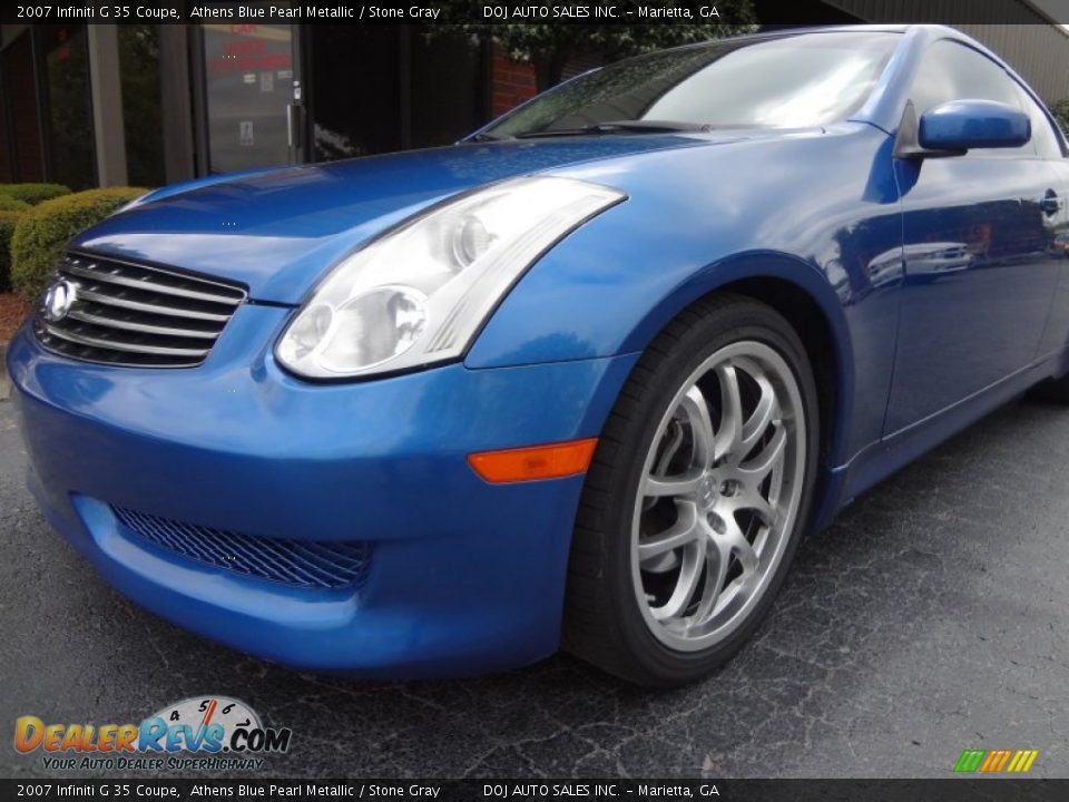 2007 Infiniti G 35 Coupe Athens Blue Pearl Metallic / Stone Gray Photo #13