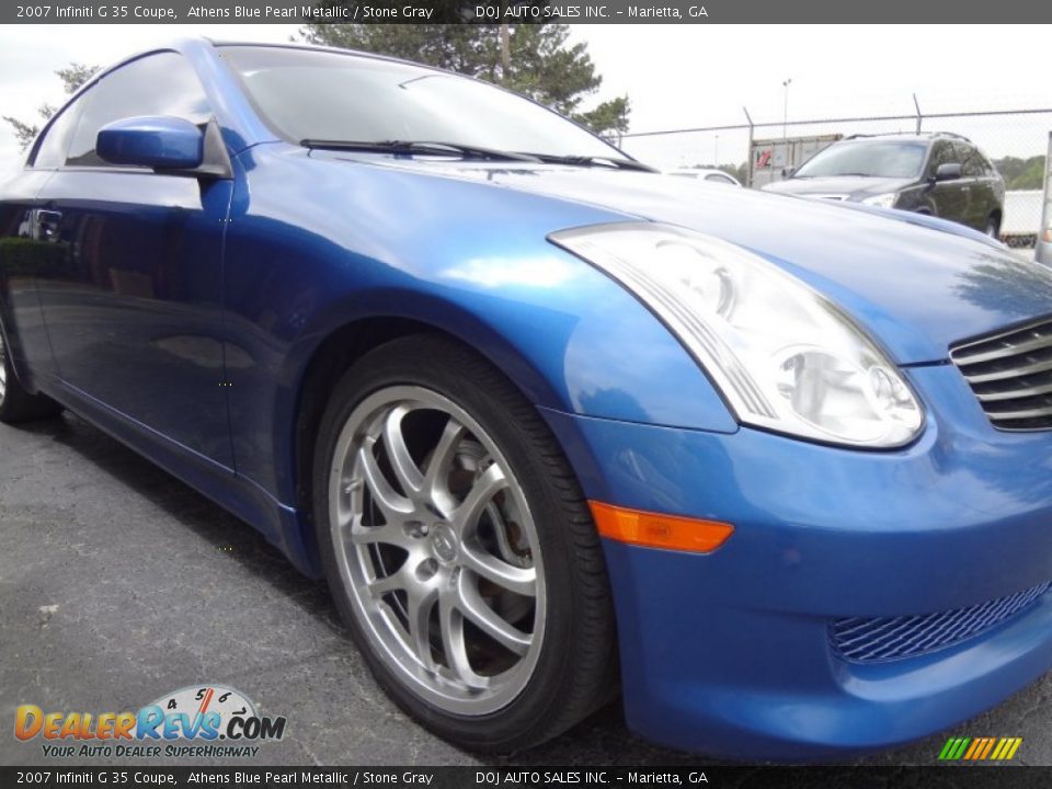 2007 Infiniti G 35 Coupe Athens Blue Pearl Metallic / Stone Gray Photo #14