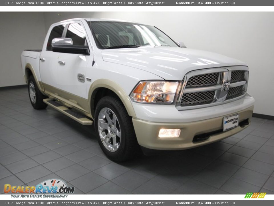 2012 Dodge Ram 1500 Laramie Longhorn Crew Cab 4x4 Bright White / Dark Slate Gray/Russet Photo #1