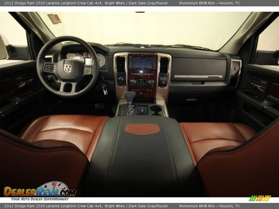 2012 Dodge Ram 1500 Laramie Longhorn Crew Cab 4x4 Bright White / Dark Slate Gray/Russet Photo #4