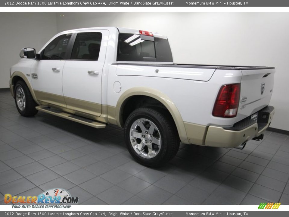 2012 Dodge Ram 1500 Laramie Longhorn Crew Cab 4x4 Bright White / Dark Slate Gray/Russet Photo #5
