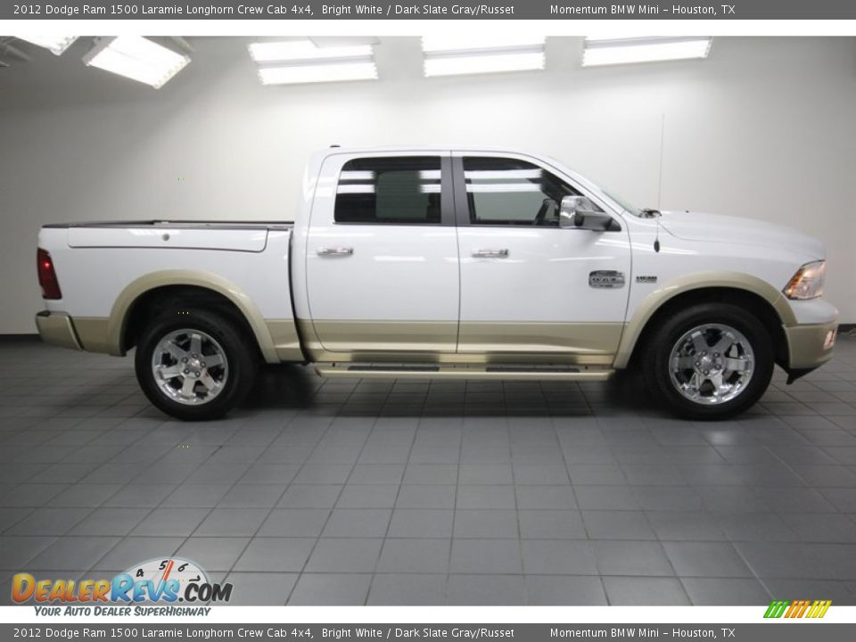 2012 Dodge Ram 1500 Laramie Longhorn Crew Cab 4x4 Bright White / Dark Slate Gray/Russet Photo #7