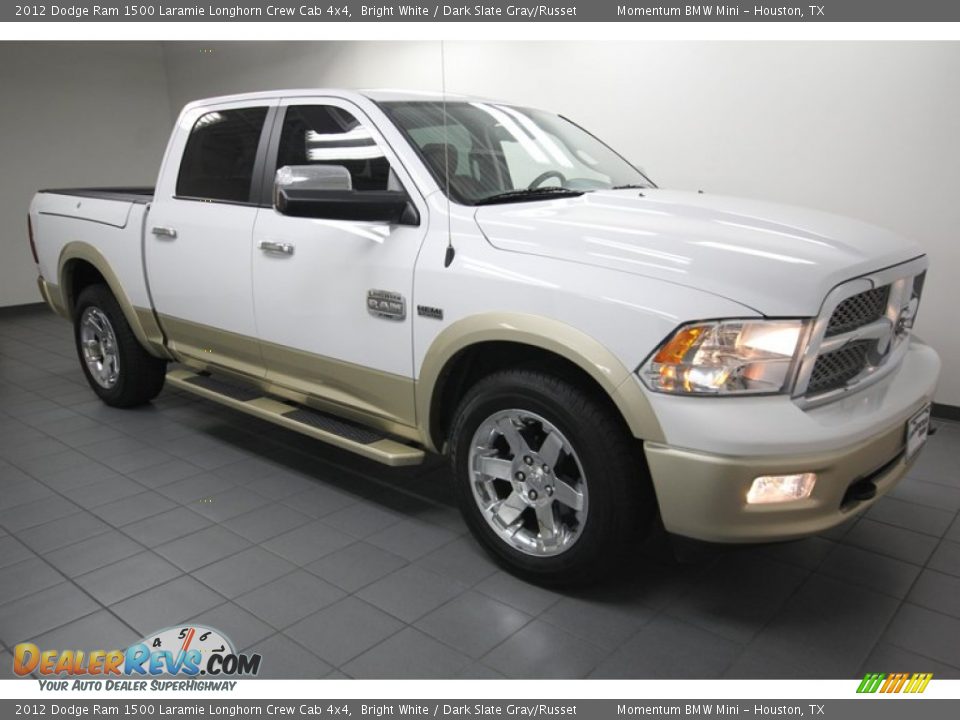 2012 Dodge Ram 1500 Laramie Longhorn Crew Cab 4x4 Bright White / Dark Slate Gray/Russet Photo #8