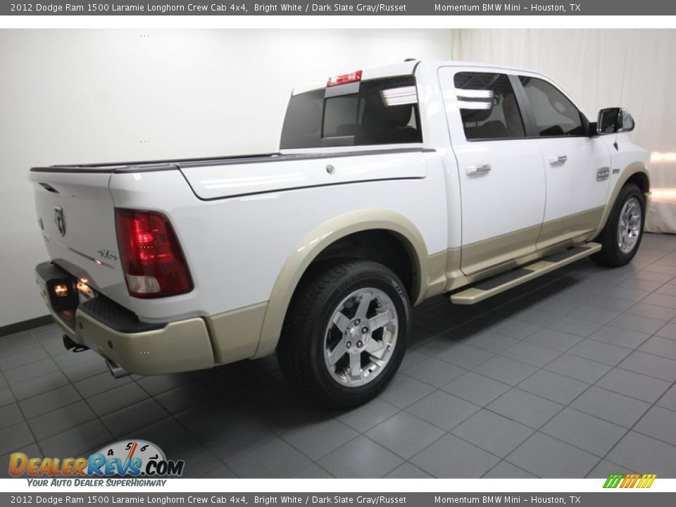 2012 Dodge Ram 1500 Laramie Longhorn Crew Cab 4x4 Bright White / Dark Slate Gray/Russet Photo #12
