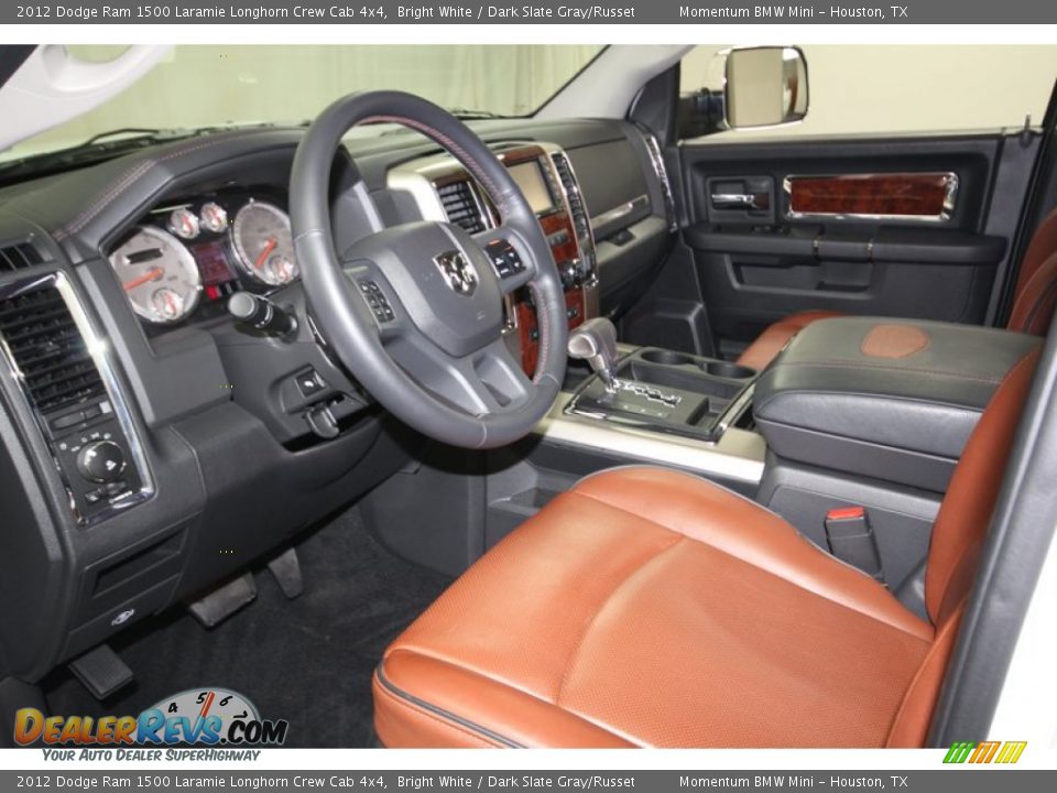 2012 Dodge Ram 1500 Laramie Longhorn Crew Cab 4x4 Bright White / Dark Slate Gray/Russet Photo #15