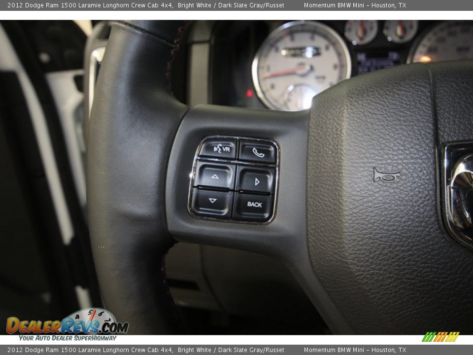 2012 Dodge Ram 1500 Laramie Longhorn Crew Cab 4x4 Bright White / Dark Slate Gray/Russet Photo #32
