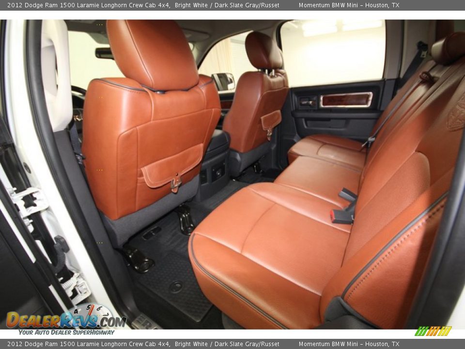 2012 Dodge Ram 1500 Laramie Longhorn Crew Cab 4x4 Bright White / Dark Slate Gray/Russet Photo #35