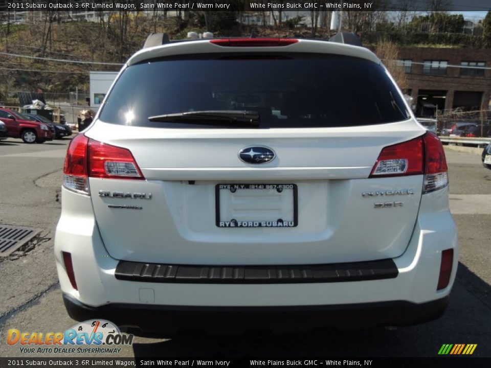 2011 Subaru Outback 3.6R Limited Wagon Satin White Pearl / Warm Ivory Photo #6