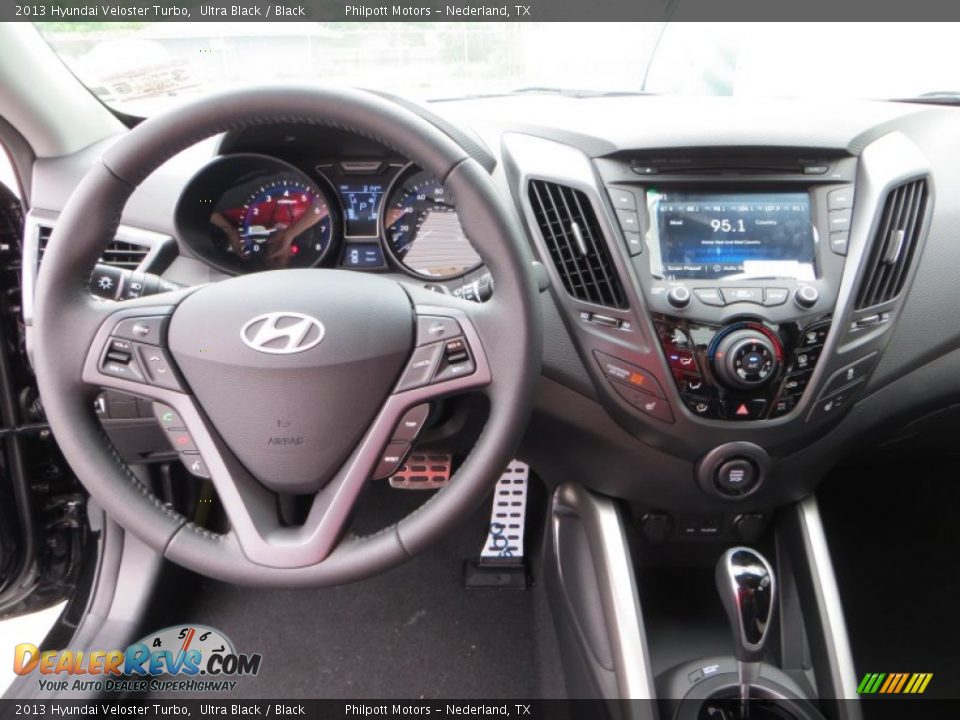 2013 Hyundai Veloster Turbo Ultra Black / Black Photo #26