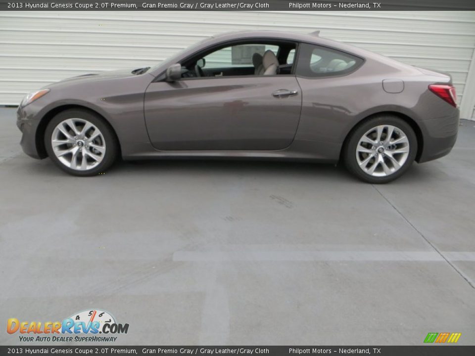 2013 Hyundai Genesis Coupe 2.0T Premium Gran Premio Gray / Gray Leather/Gray Cloth Photo #6