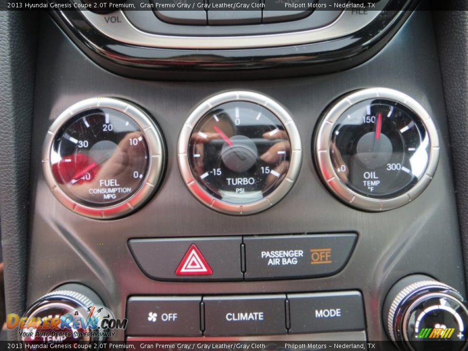 2013 Hyundai Genesis Coupe 2.0T Premium Gran Premio Gray / Gray Leather/Gray Cloth Photo #28