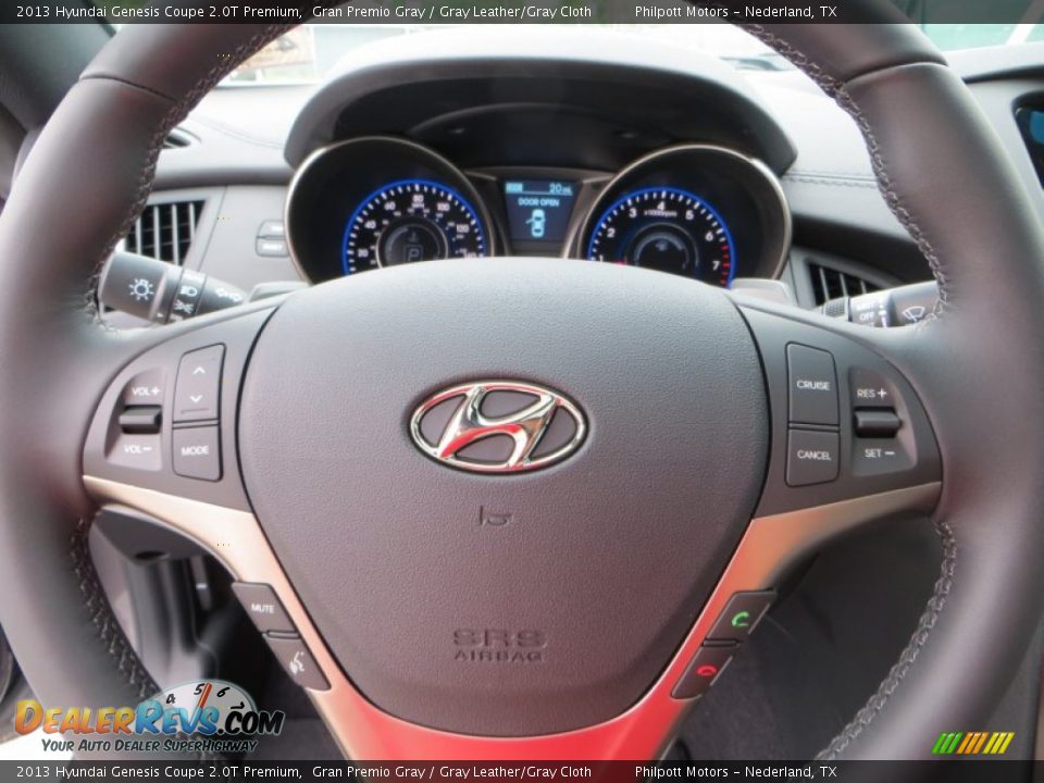 2013 Hyundai Genesis Coupe 2.0T Premium Gran Premio Gray / Gray Leather/Gray Cloth Photo #32