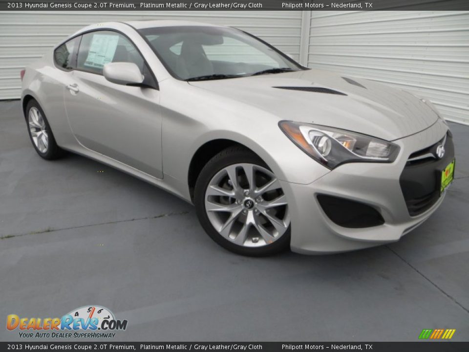 2013 Hyundai Genesis Coupe 2.0T Premium Platinum Metallic / Gray Leather/Gray Cloth Photo #2