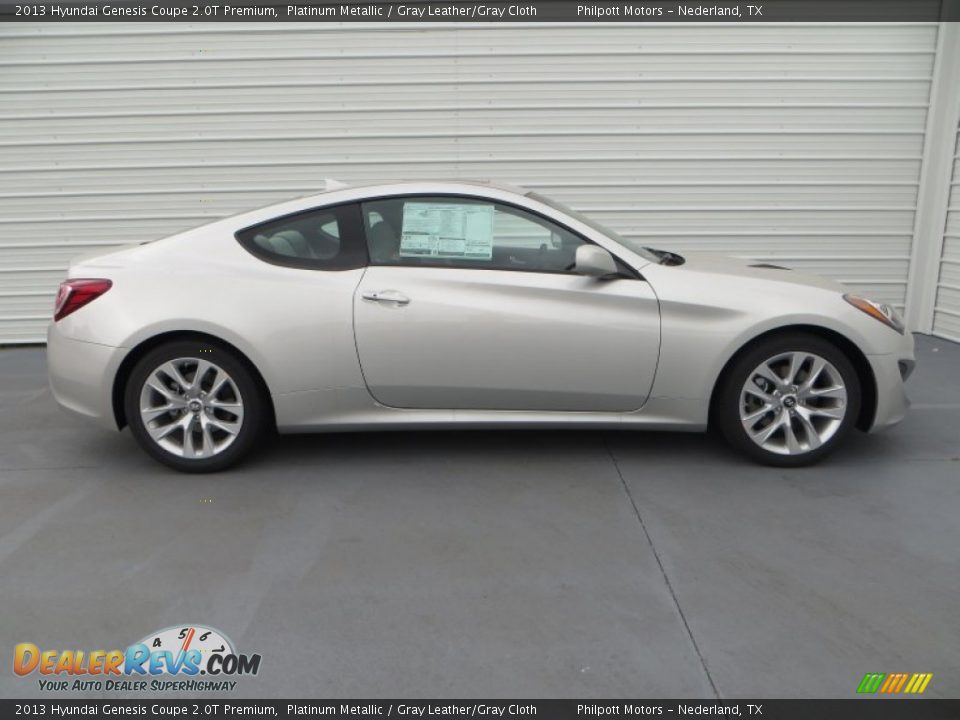 2013 Hyundai Genesis Coupe 2.0T Premium Platinum Metallic / Gray Leather/Gray Cloth Photo #3