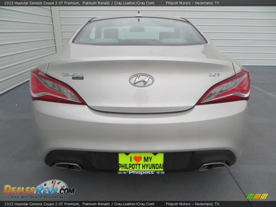 2013 Hyundai Genesis Coupe 2.0T Premium Platinum Metallic / Gray Leather/Gray Cloth Photo #5