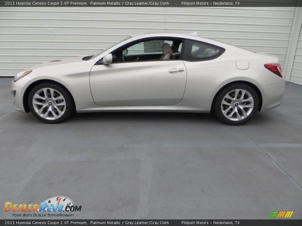 2013 Hyundai Genesis Coupe 2.0T Premium Platinum Metallic / Gray Leather/Gray Cloth Photo #6
