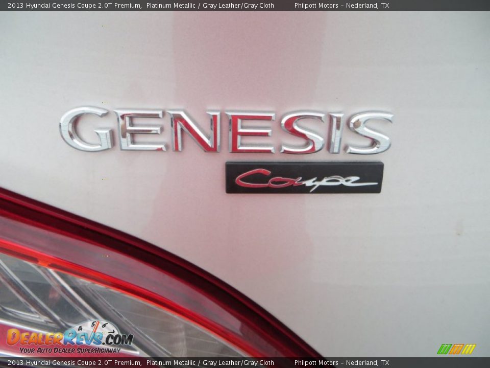 2013 Hyundai Genesis Coupe 2.0T Premium Platinum Metallic / Gray Leather/Gray Cloth Photo #14