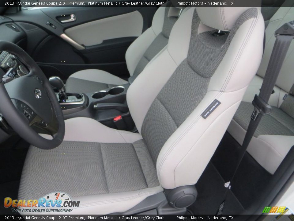 2013 Hyundai Genesis Coupe 2.0T Premium Platinum Metallic / Gray Leather/Gray Cloth Photo #21