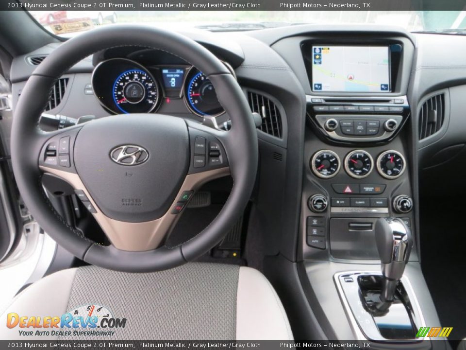 2013 Hyundai Genesis Coupe 2.0T Premium Platinum Metallic / Gray Leather/Gray Cloth Photo #25