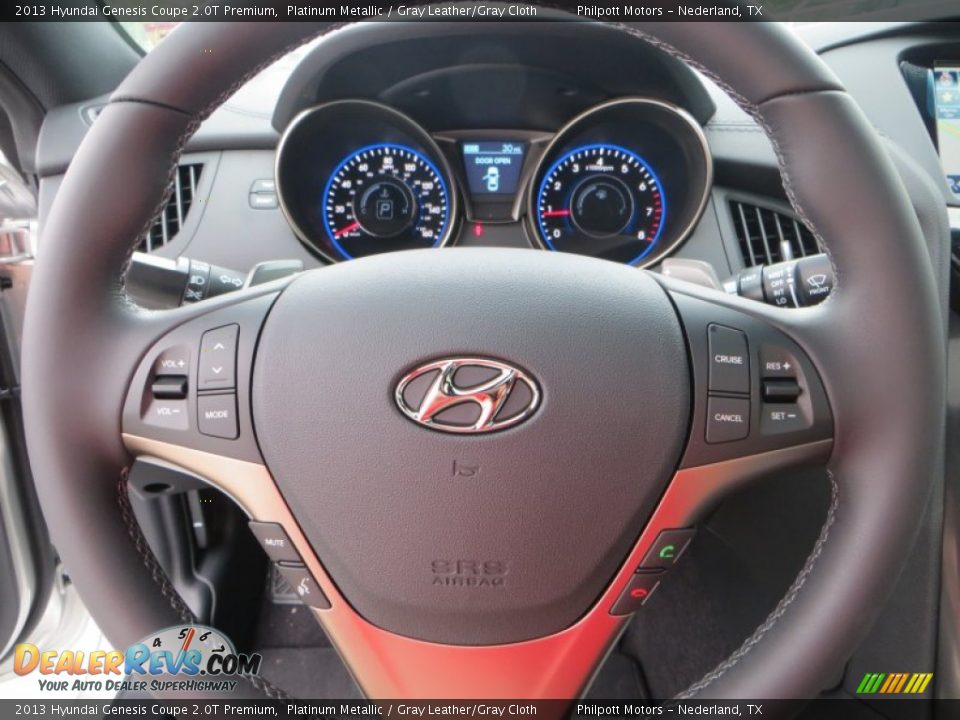 2013 Hyundai Genesis Coupe 2.0T Premium Platinum Metallic / Gray Leather/Gray Cloth Photo #33
