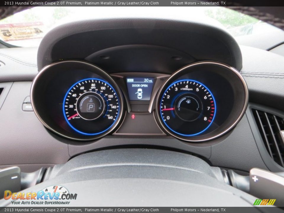 2013 Hyundai Genesis Coupe 2.0T Premium Platinum Metallic / Gray Leather/Gray Cloth Photo #34