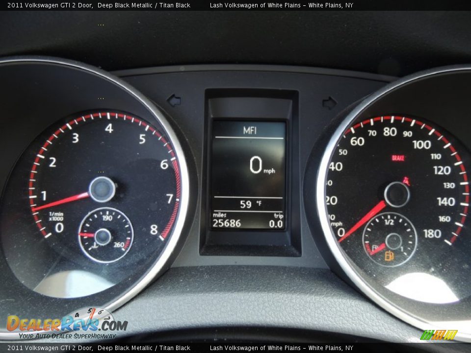 2011 Volkswagen GTI 2 Door Deep Black Metallic / Titan Black Photo #24
