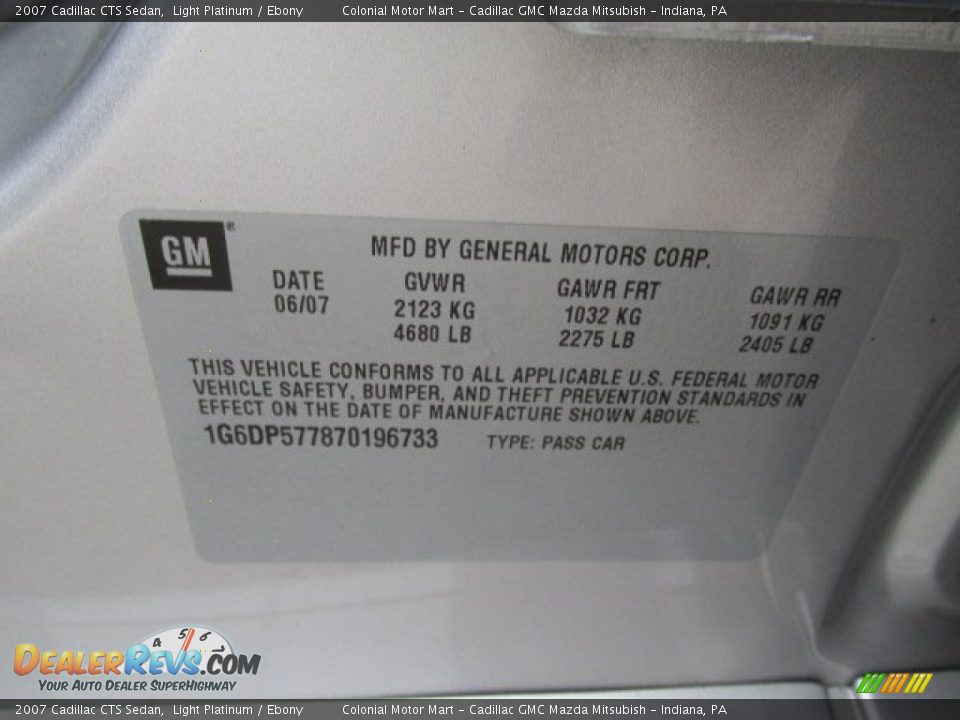 2007 Cadillac CTS Sedan Light Platinum / Ebony Photo #19