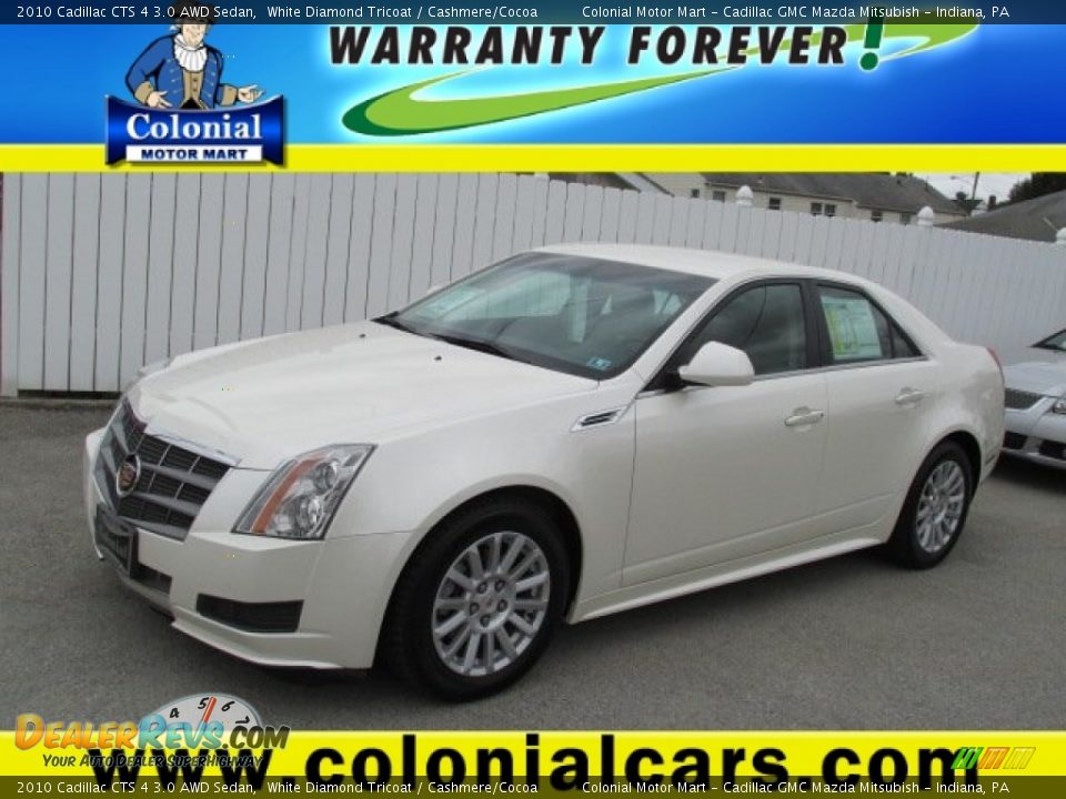 2010 Cadillac CTS 4 3.0 AWD Sedan White Diamond Tricoat / Cashmere/Cocoa Photo #1