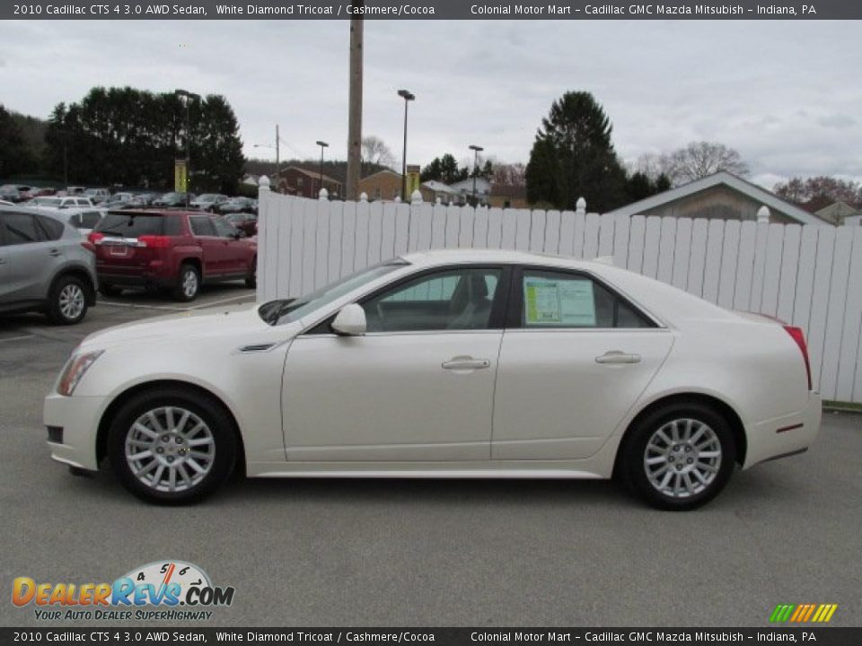 2010 Cadillac CTS 4 3.0 AWD Sedan White Diamond Tricoat / Cashmere/Cocoa Photo #2