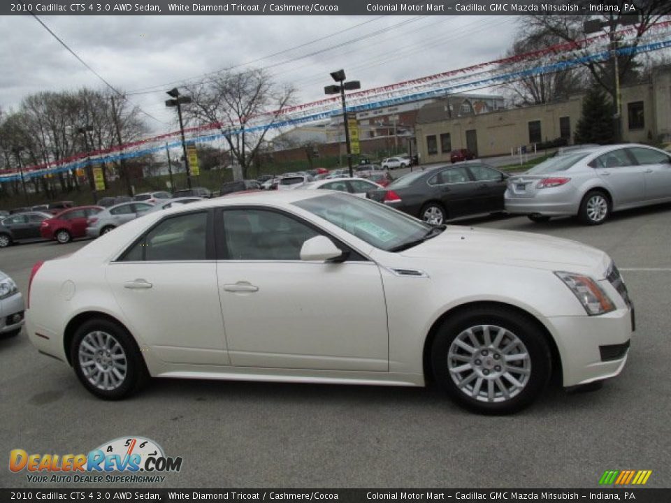 2010 Cadillac CTS 4 3.0 AWD Sedan White Diamond Tricoat / Cashmere/Cocoa Photo #6