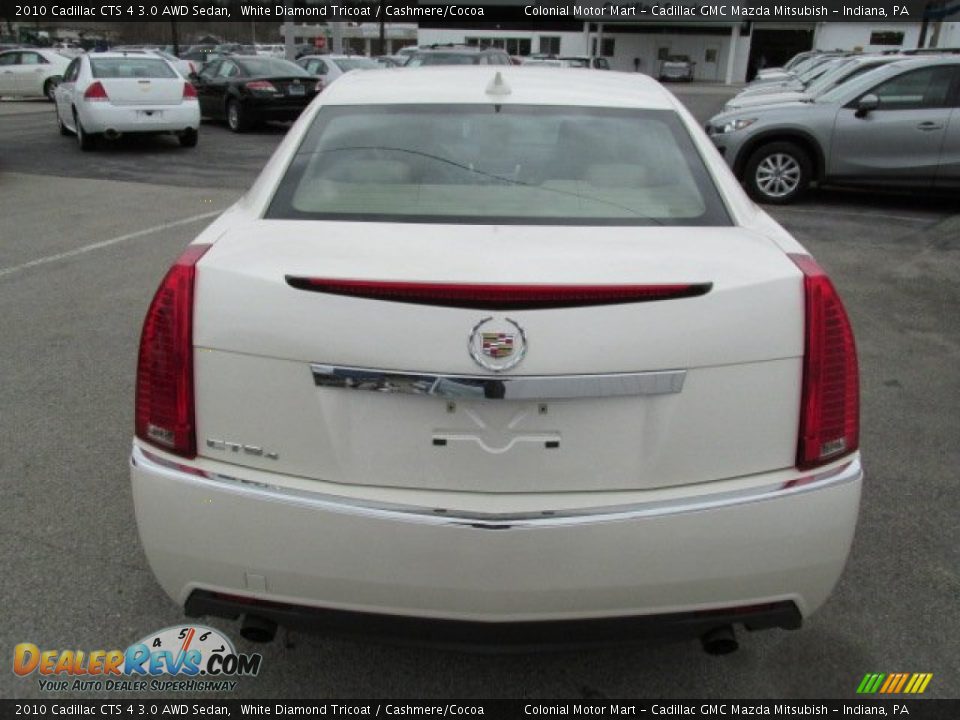 2010 Cadillac CTS 4 3.0 AWD Sedan White Diamond Tricoat / Cashmere/Cocoa Photo #7