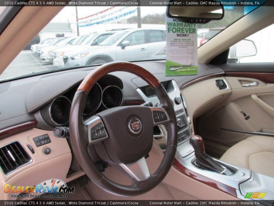 2010 Cadillac CTS 4 3.0 AWD Sedan White Diamond Tricoat / Cashmere/Cocoa Photo #12