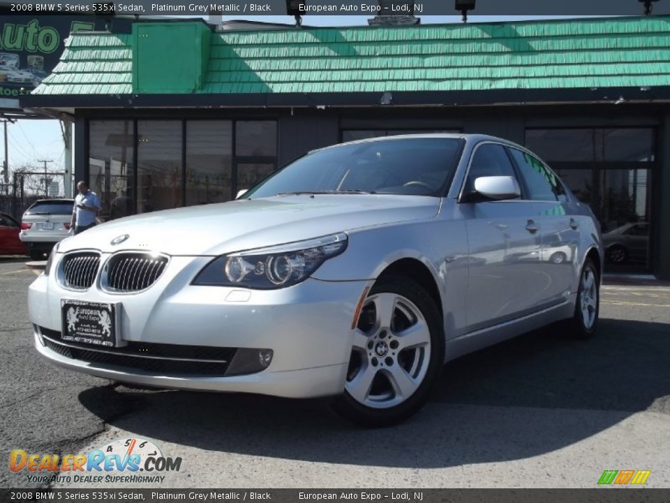 2008 BMW 5 Series 535xi Sedan Platinum Grey Metallic / Black Photo #1