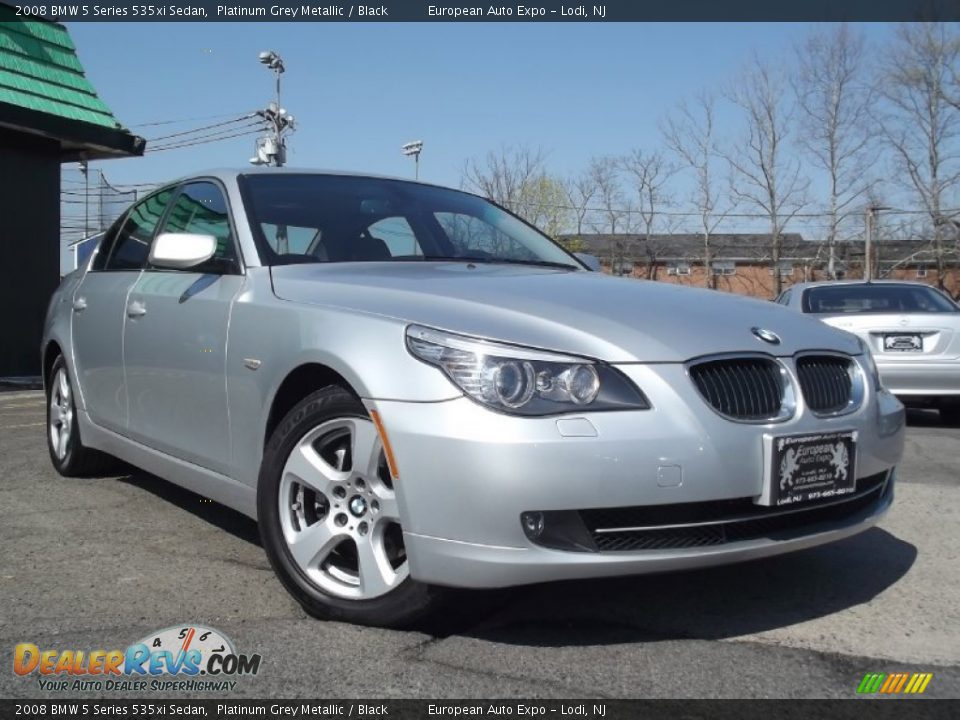 2008 BMW 5 Series 535xi Sedan Platinum Grey Metallic / Black Photo #3