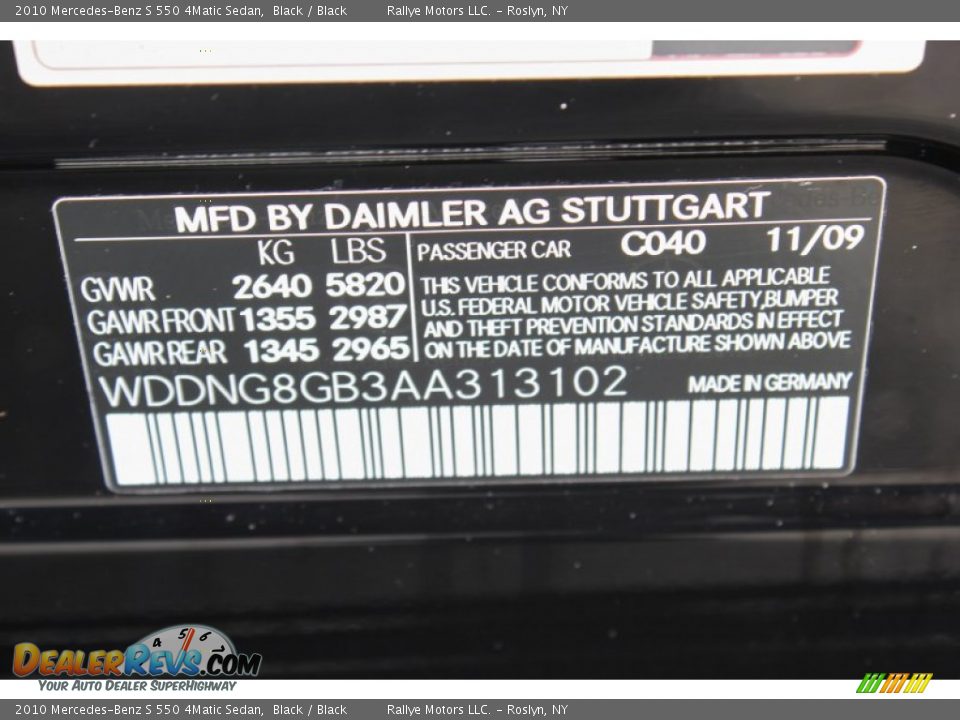 2010 Mercedes-Benz S 550 4Matic Sedan Black / Black Photo #19