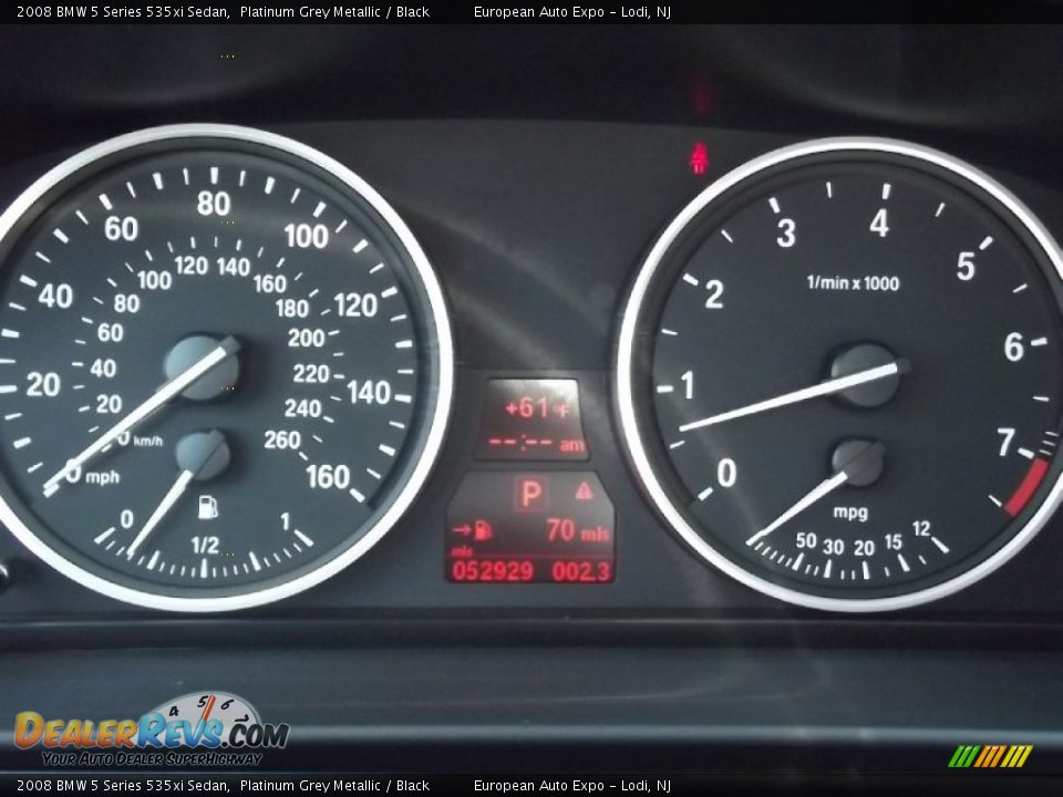 2008 BMW 5 Series 535xi Sedan Platinum Grey Metallic / Black Photo #20