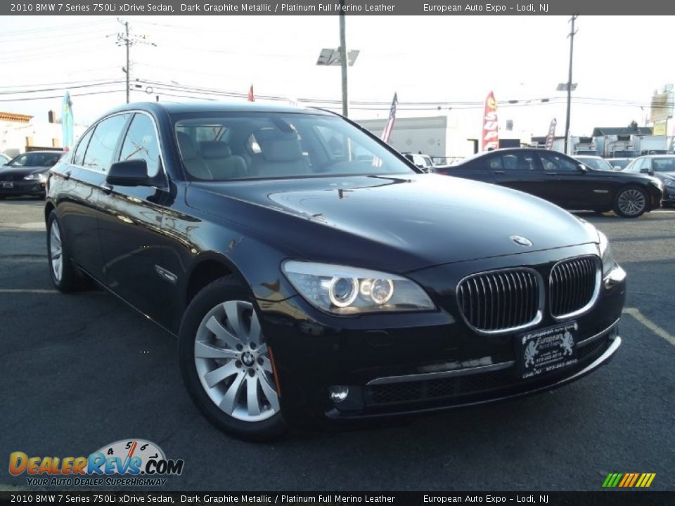 2010 BMW 7 Series 750Li xDrive Sedan Dark Graphite Metallic / Platinum Full Merino Leather Photo #4