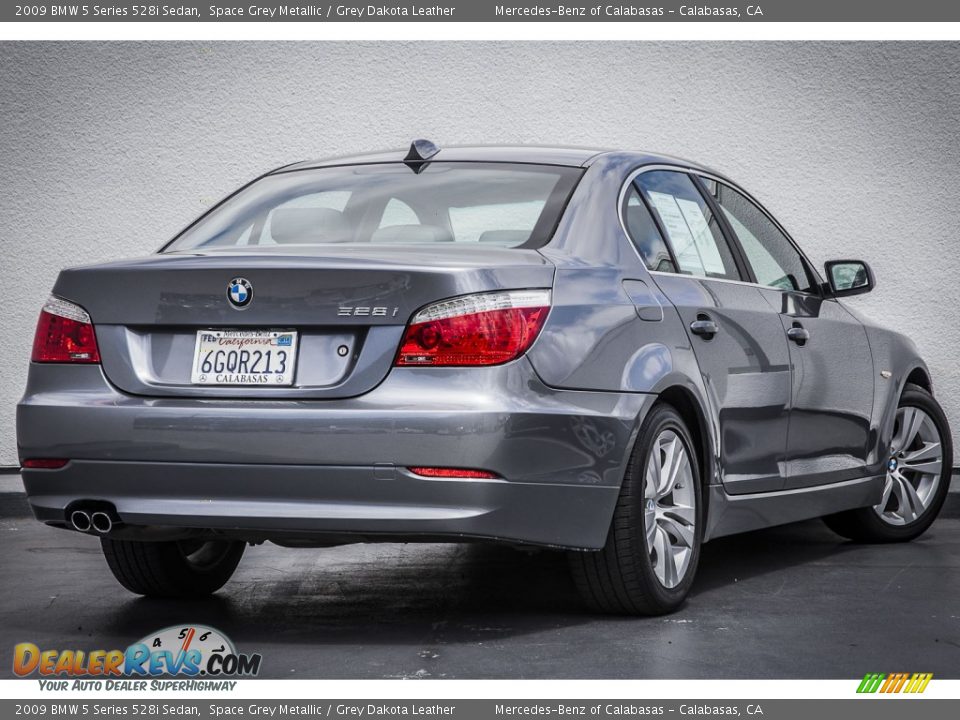 2009 BMW 5 Series 528i Sedan Space Grey Metallic / Grey Dakota Leather Photo #14
