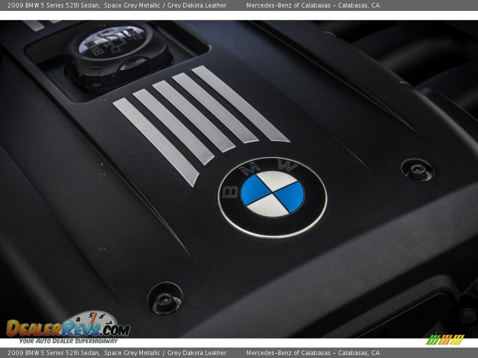 2009 BMW 5 Series 528i Sedan Space Grey Metallic / Grey Dakota Leather Photo #26