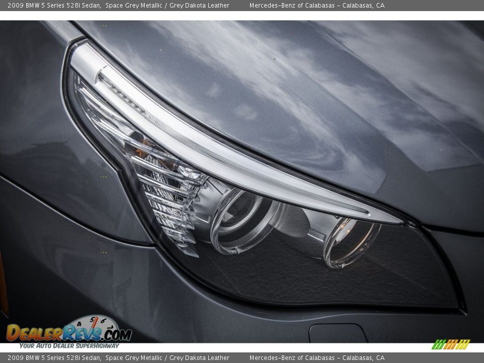 2009 BMW 5 Series 528i Sedan Space Grey Metallic / Grey Dakota Leather Photo #27