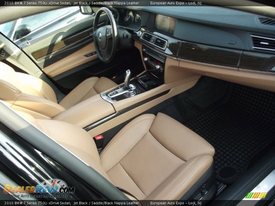 Saddle/Black Nappa Leather Interior - 2010 BMW 7 Series 750Li xDrive Sedan Photo #9