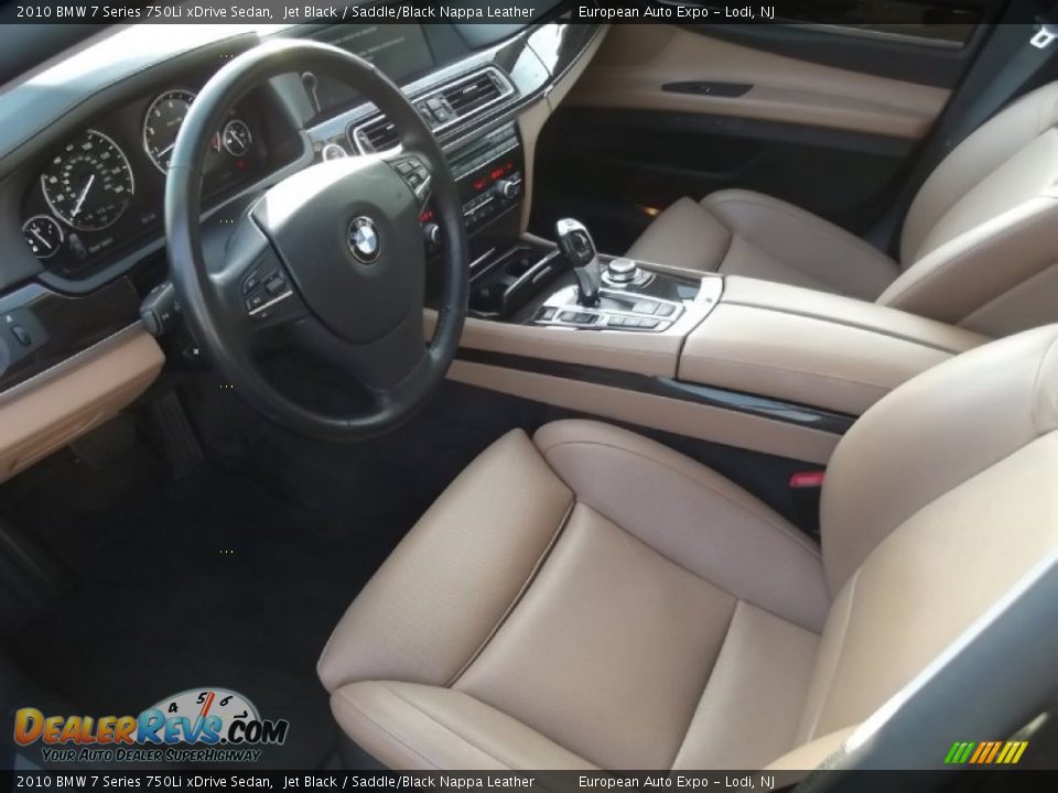 Saddle/Black Nappa Leather Interior - 2010 BMW 7 Series 750Li xDrive Sedan Photo #16