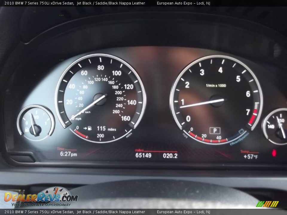2010 BMW 7 Series 750Li xDrive Sedan Jet Black / Saddle/Black Nappa Leather Photo #18