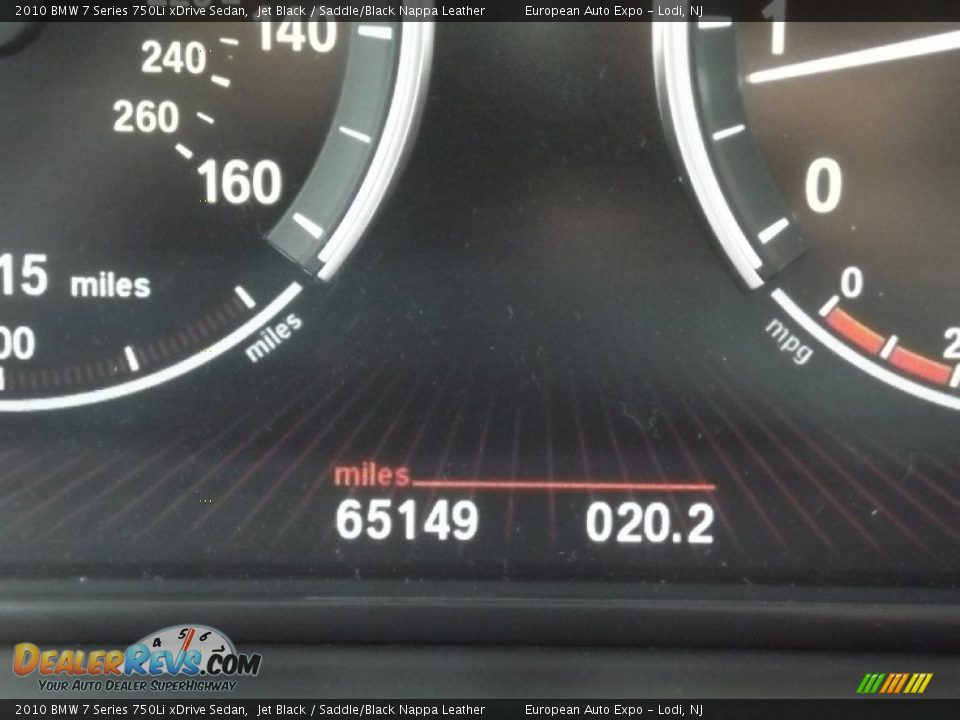 2010 BMW 7 Series 750Li xDrive Sedan Jet Black / Saddle/Black Nappa Leather Photo #19