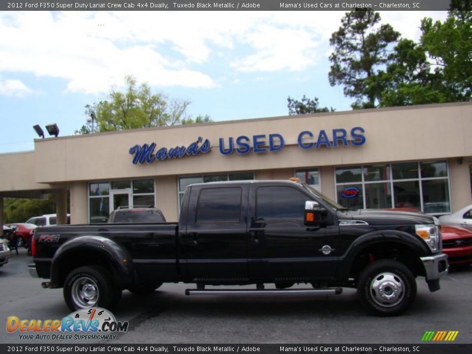 2012 Ford F350 Super Duty Lariat Crew Cab 4x4 Dually Tuxedo Black Metallic / Adobe Photo #1